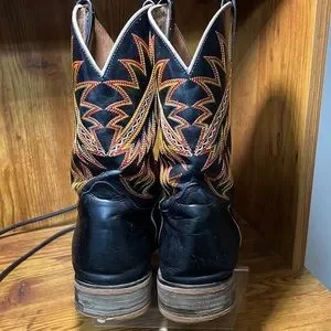 Shoes | Nocona Deputy Boots Sz 1 12 D Black With Red Flame 